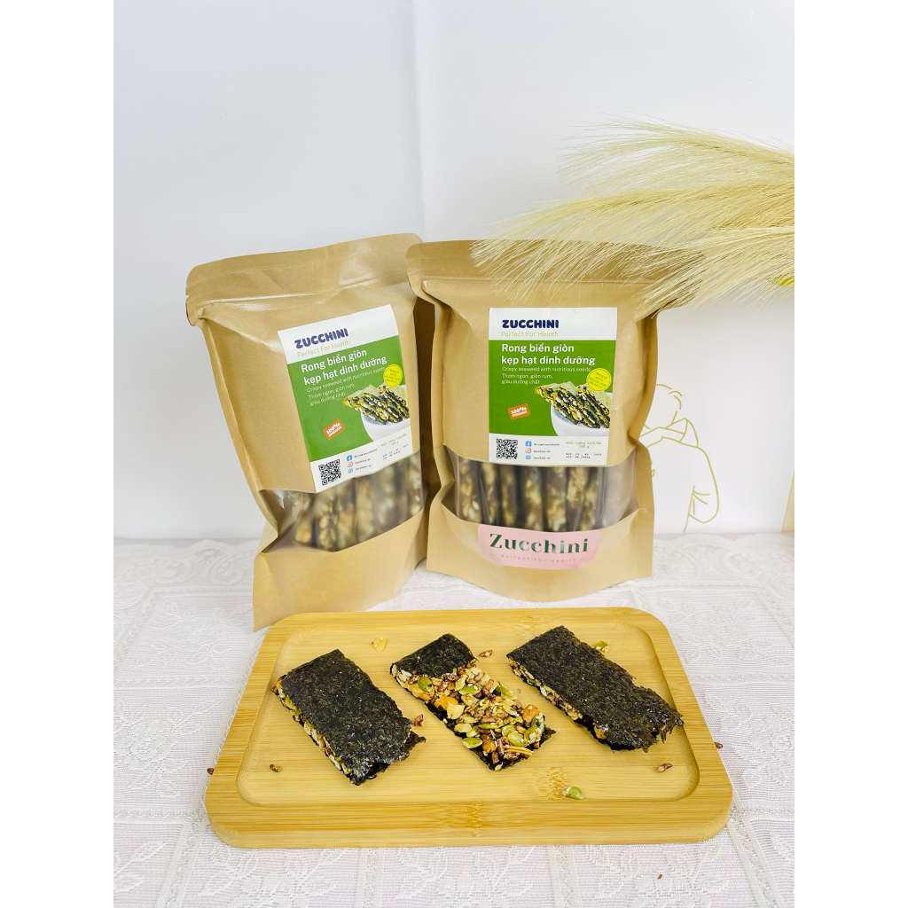 Rong biển giòn kẹp hạt dinh dưỡng Zucchini Crunchy Seaweed Snack