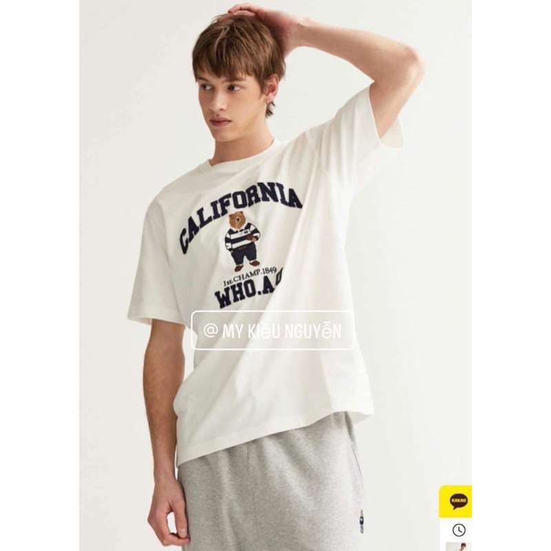 Áo Thun Thêu Gấu Whoau California Unisex