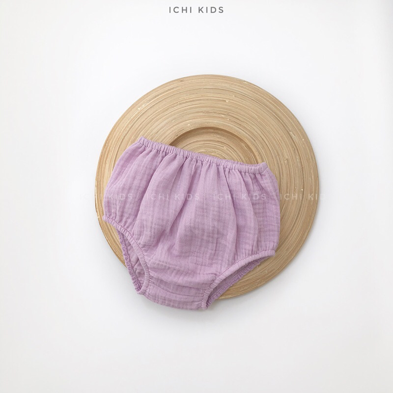 Quần bí vải xô muslin cho bé sơ sinh, bé gái-Ichikids