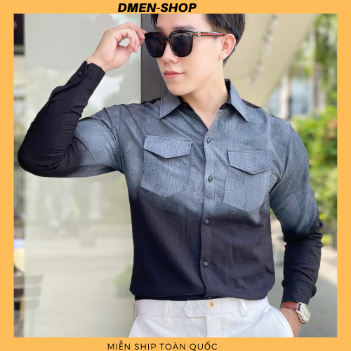 Áo sơ mi nam dài tay đũi loang cao cấp
