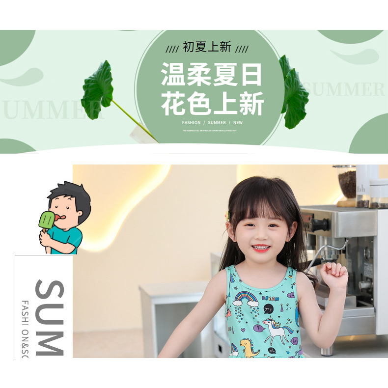 Váy cho bé gái vải cotton mềm, Đầm hai dây họa tiết xinh xắn, dễ mặc có size cho bé lớn