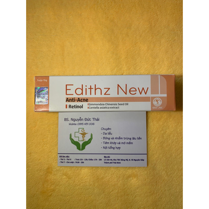 Kem bôi mụn trứng cá chăm sóc da Edithz new 15g - Hoạt chất vàng trong làng căng bóng da