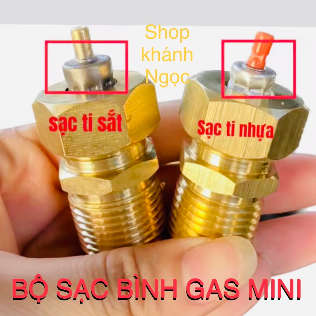 Sạc chiết gas mini,đầu bơm gas từ bình ga 12kg sang bình gas lon mini du lịch +Tặng 10 nút nhựa kèm ron đen