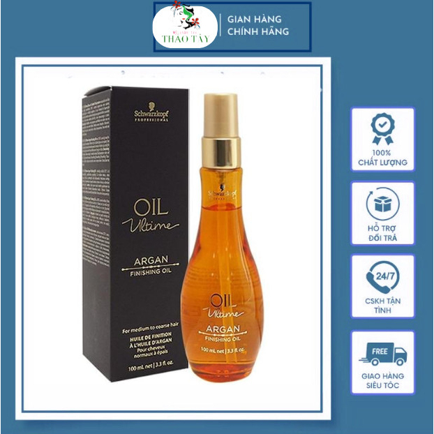 Tinh dầu tóc dày Argan Schwarzkopf Ultime Oil ( Đen) 100ml (ĐỨC)-chai
