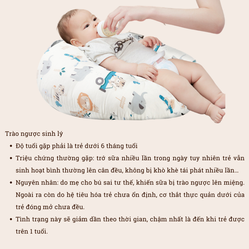 Gối Chống Trào Ngược Dạ Dày Cố Định Đầu Cho Bé Unbee Vải Xô Muslin Hàn Quốc