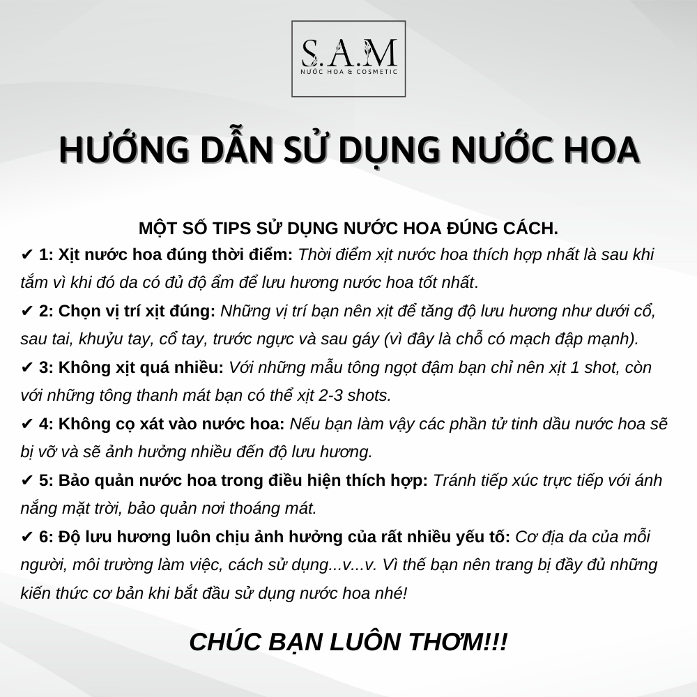 Nước Hoa Nam Nữ Unisex Rose 31 Chính Hãng S.A.M Perfume  EDP Hương Thơm Cuốn hút, Tinh tế Và Sang trọng- Chai Xịt 10ml