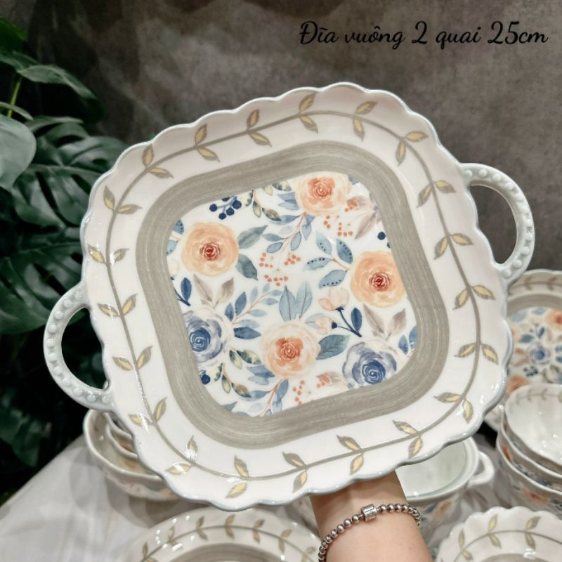 🌹Set bát đĩa hoa hồng tách lẻ🌹