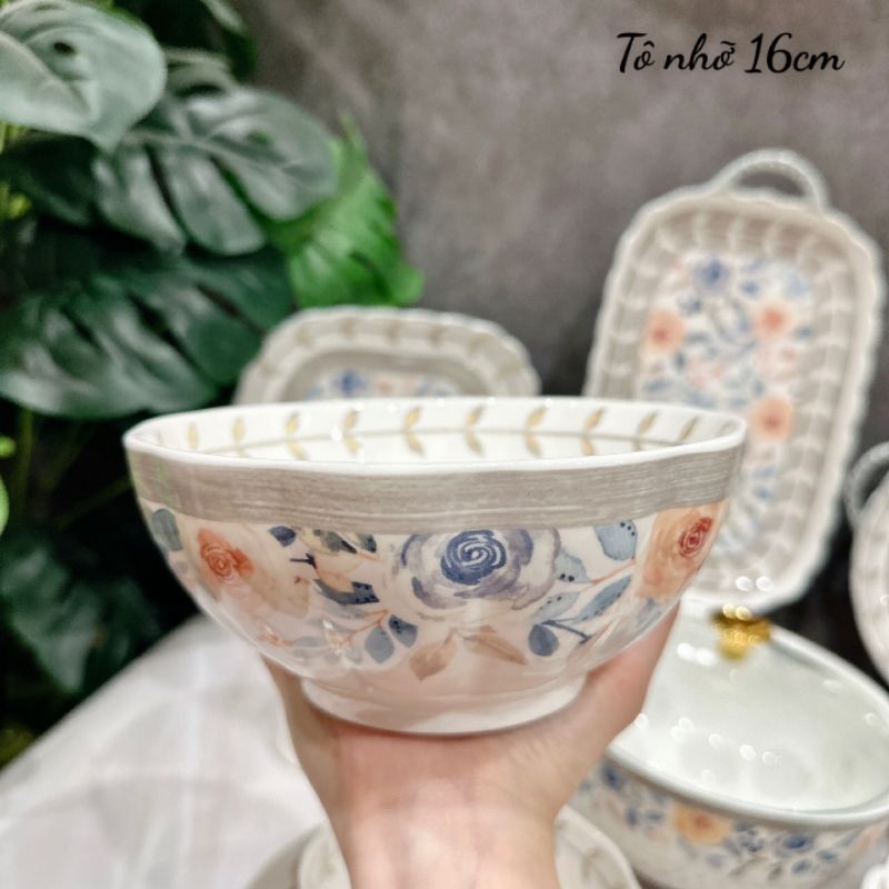 🌹Set bát đĩa hoa hồng tách lẻ🌹
