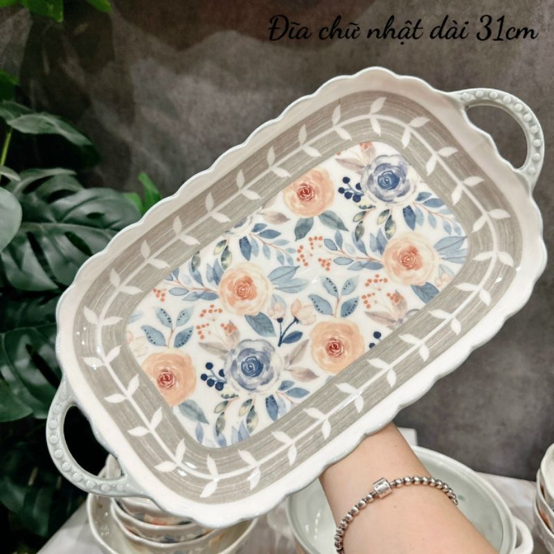 🌹Set bát đĩa hoa hồng tách lẻ🌹