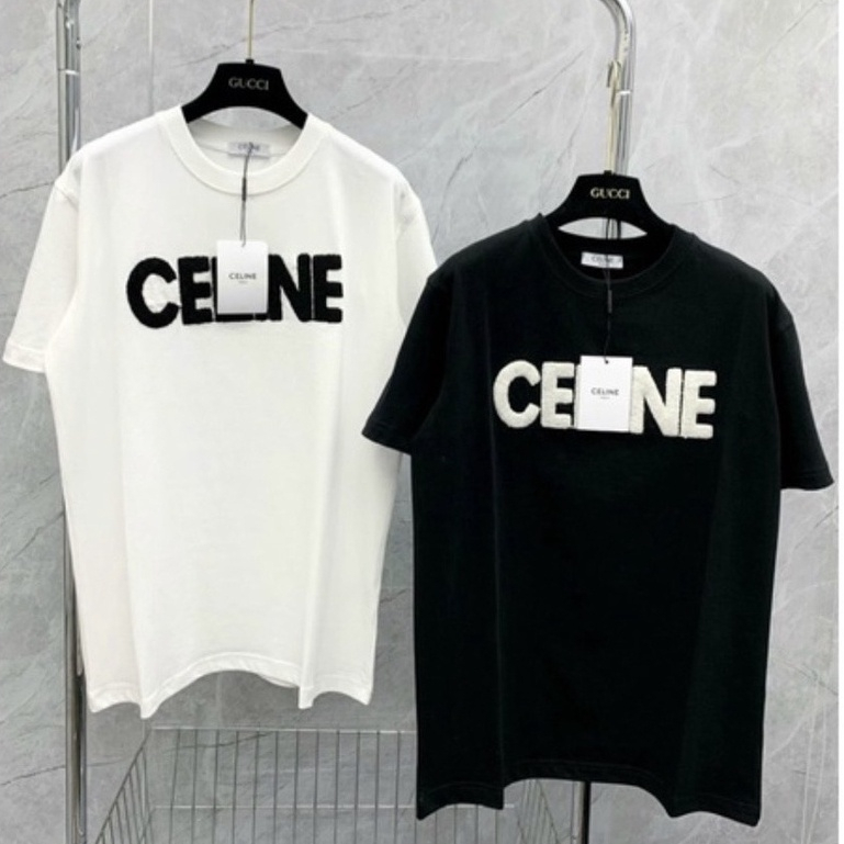Áo Phông In Chữ CELINE Logo Nam Nữ Áo Thun In Nổi Siêu Đẹp Chất Liệu Cotton Co Giãn 4 Chiều Cực Đỉnh