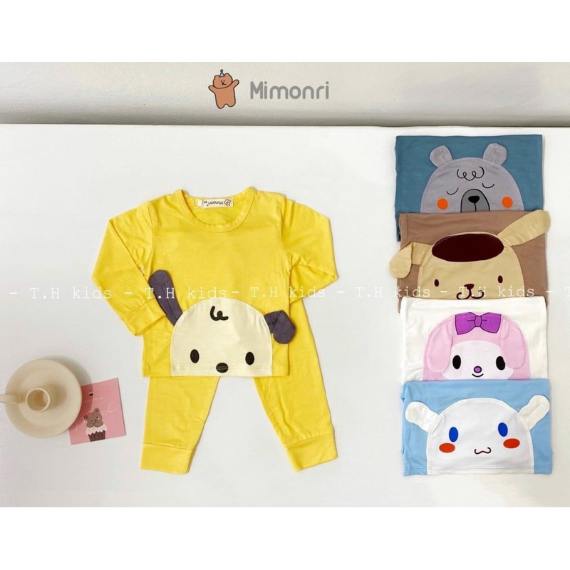 Bộ thun lạnh tay dài quần dài cho bé 5-18kg