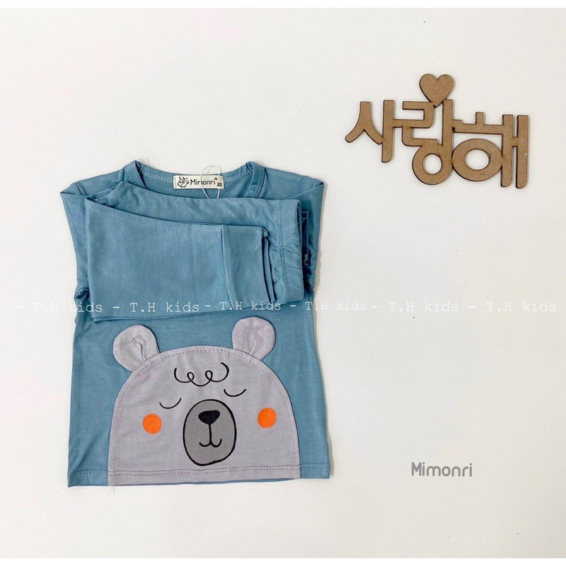 Bộ thun lạnh tay dài quần dài cho bé 5-18kg