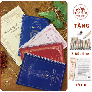Combo 5 cuốn sổ chép địa tạng, chú đại bi, sám hối, dược sư, hồng danh - tuệ nga