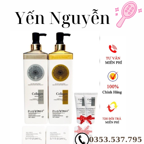 [Vinge Collagen Chính Hãng ] Cặp Dầu Gội Vinge collagen 1000ml*2