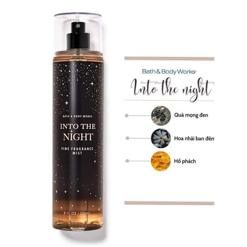 Xịt thơm body mist mùi 𝐈𝐍𝐓𝐎 𝐓𝐇𝐄 𝐍𝐈𝐆𝐇𝐓 MẪU MỚI-HÀNG MỸ