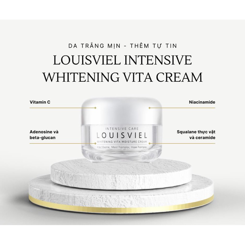 Kem Dưỡng Trắng Chống Lão Hóa Xóa Nhăn Mờ Thâm Nám Intensive Whitening Vita Moisture Cream LouisViel 50ml