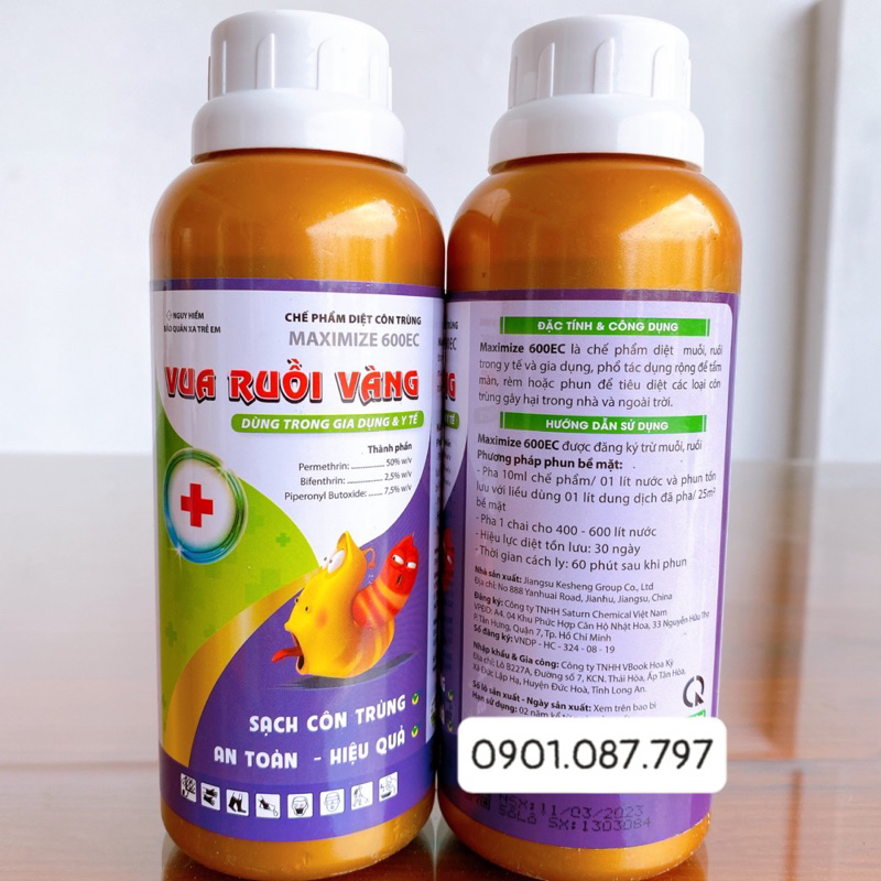 Vua Ruồi Vàng, Chuyên Trị Côn Trùng, Sâu, rầy, Bọ Chai 450ml
