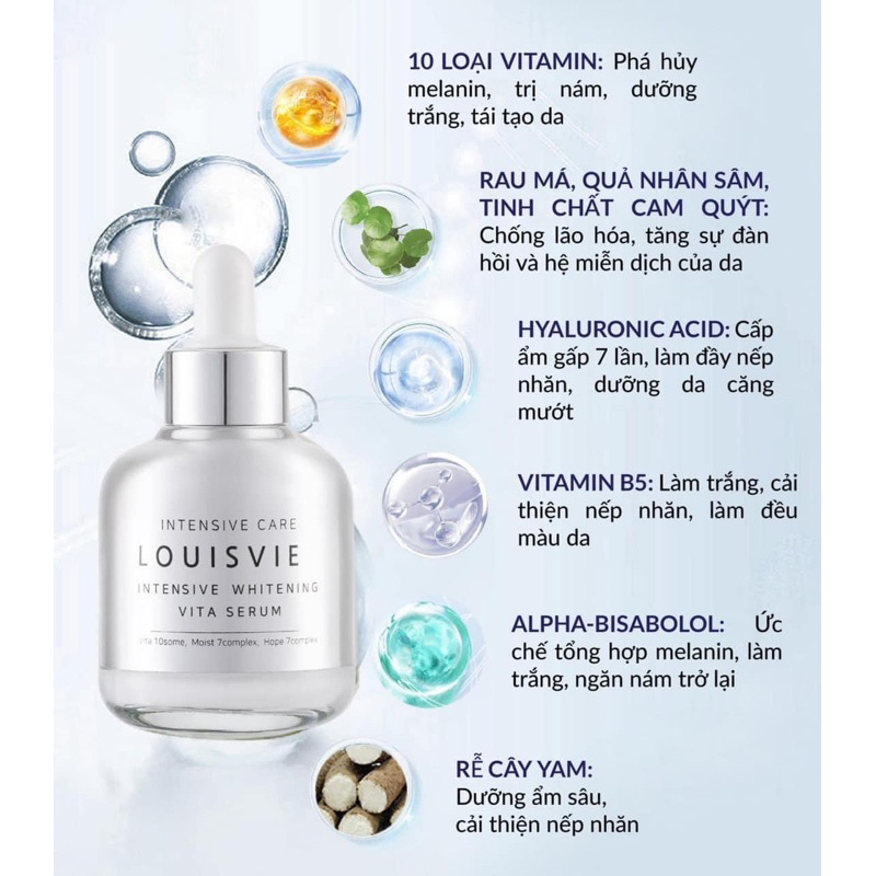 Huyết Thanh Dưỡng Trắng Xóa Tàn Nhang Mờ Thâm Nám Serum LouisViel 50ml