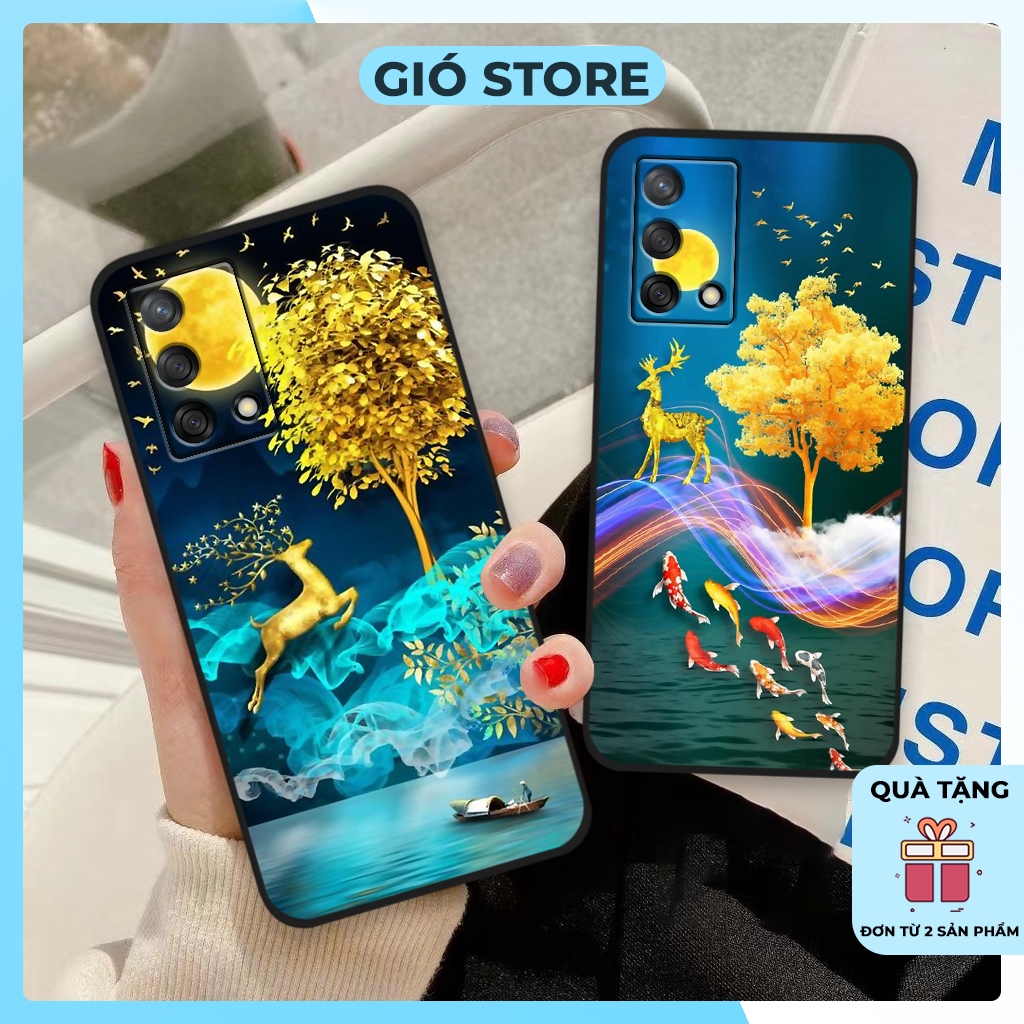 Ốp lưng Oppo A74 / A95 / A94, ốp điện thoại oppo hình hoa, hươu nai sang trọng
