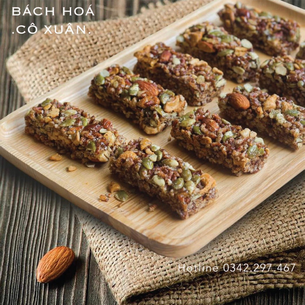 Thanh Gạo Lứt Granola Mix Hạt Dinh Dưỡng Ăn Vặt Healthy Ăn Kiêng Giảm Cân Eatclean