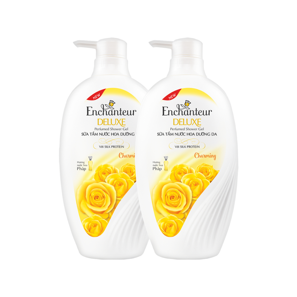 Combo 2 sữa tắm nước hoa dưỡng da Enchanteur Charming gợi cảm mịn màng 900gr
