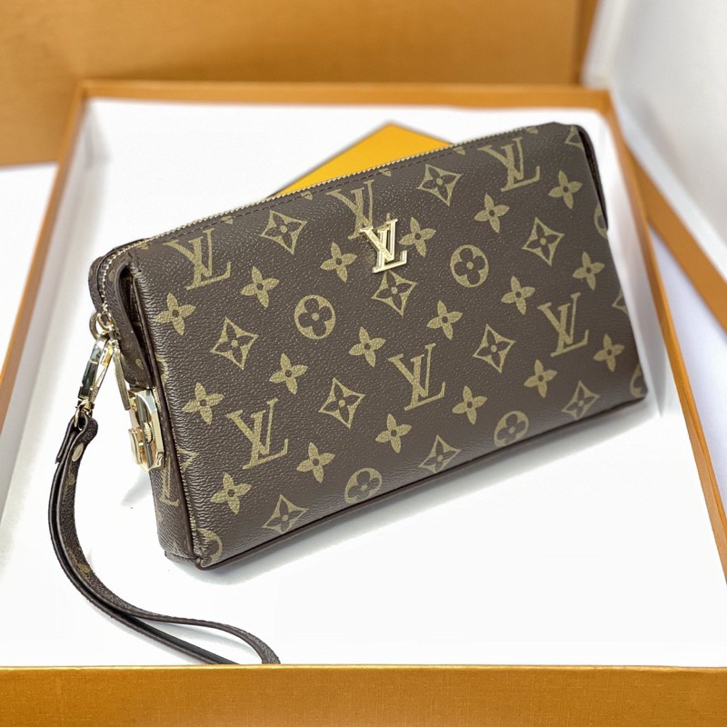 Ví cầm tay LV nam- Clutch Nam khoá bảo mật full box
