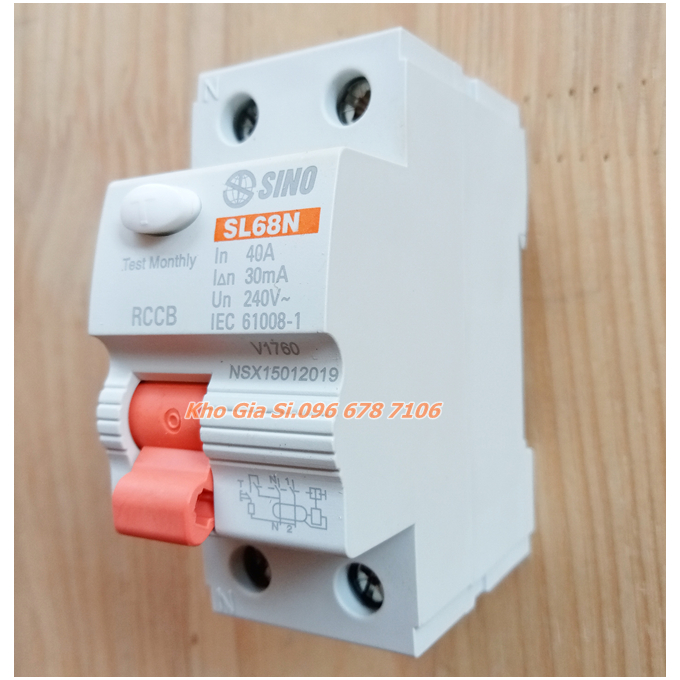 Aptomat - Cầu dao chống giật Sino 2P 40A 30mA 240V Chính hãng