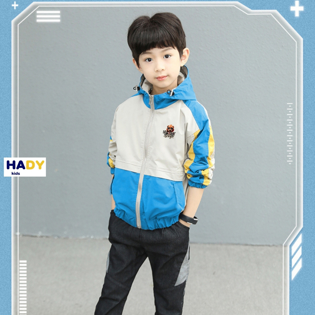 Áo khoác trẻ em dù 2 lớp chống nắng chống gió bé trai bé gái size đại 13 38kg 0371