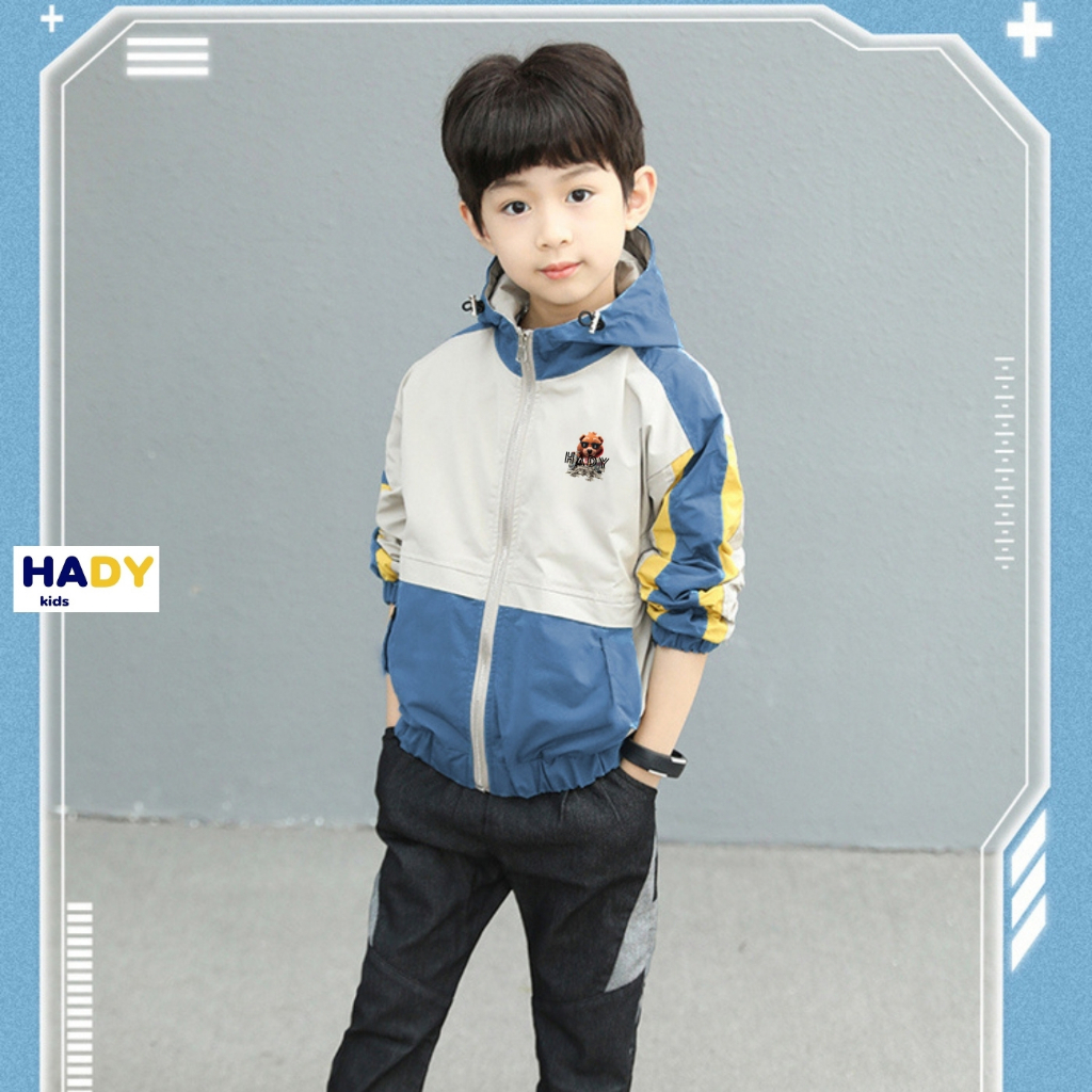 Áo khoác trẻ em dù 2 lớp chống nắng chống gió bé trai bé gái size đại 13 38kg 0371