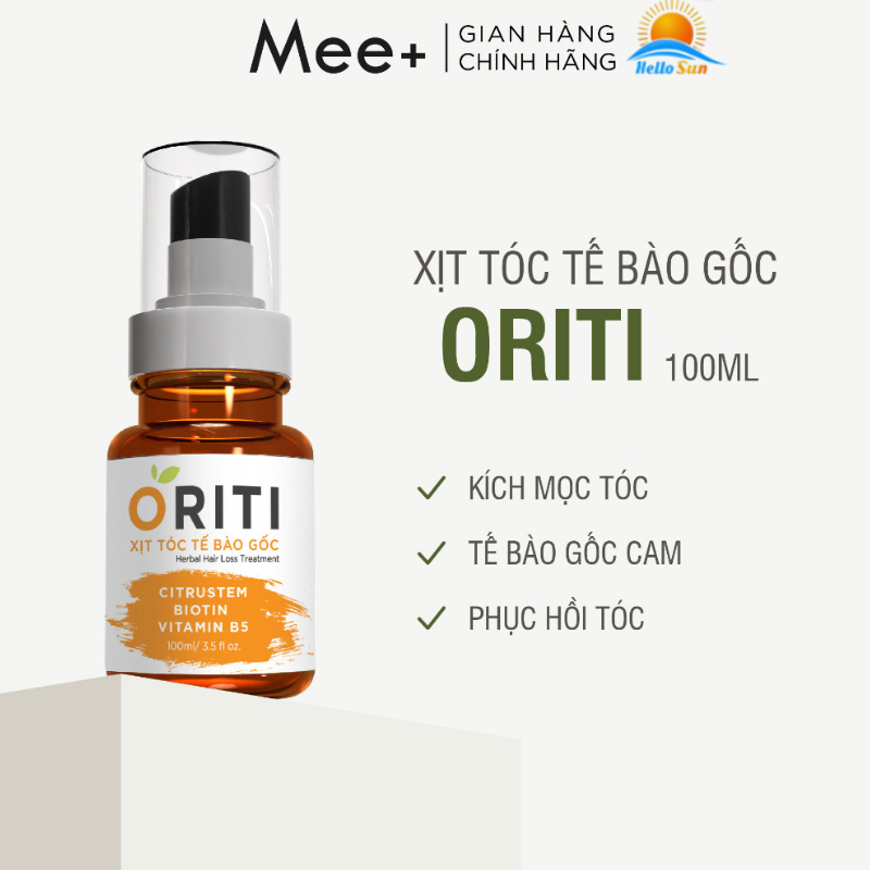 Xịt mọc tóc Oriti, kích thích mọc tóc tế bào gốc cam chai 100ml ngăn rụng tóc thảo mộc Mee Natural,- Shop Hellosun