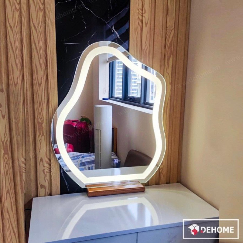 Gương hạt đậu để bàn trang điểm