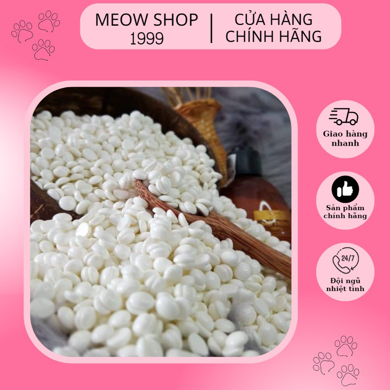 Sáp wax lông nóng Hard wax beans dừa coconut siêu bám lông, an toàn cho da 50g/100g