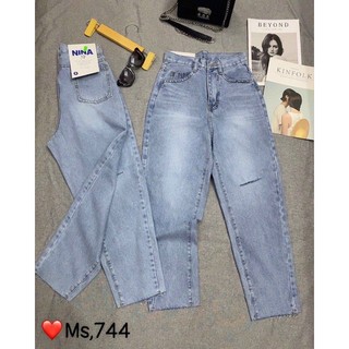 Quần jeans nữ Shynstores , quần baggy bò lưng cao vải dày đẹp freeship