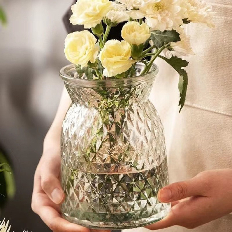 Lọ hoa Thủy Tinh Cắm Hoa- Bình Hoa Loe Miệng Dày Dặn BJ004-1