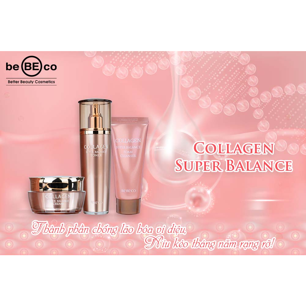 [BEBECO] Bộ sản phẩm sữa rửa mặt, toner, kem dưỡng da chống lão hóa BEBECO Collagen
