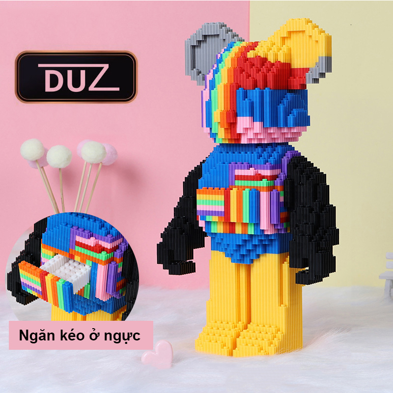 Mô hình lắp ráp lego bearbrick 35cm DUZ đồ chơi lắp ráp hình thú cho trẻ em bé trai bé gái