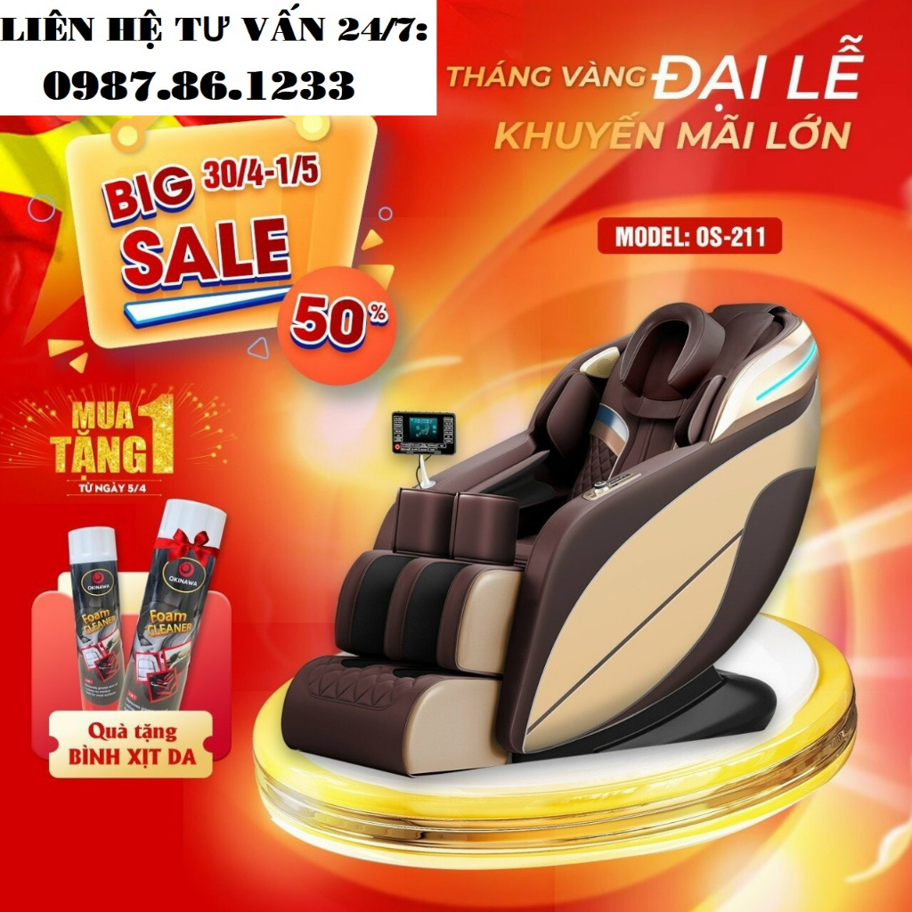{XẢ KHO SALE 50% + TẶNG QUÀ + FREESHIP} Ghế Massage Toàn Thân Nhật Bản Okinawa OS 211
