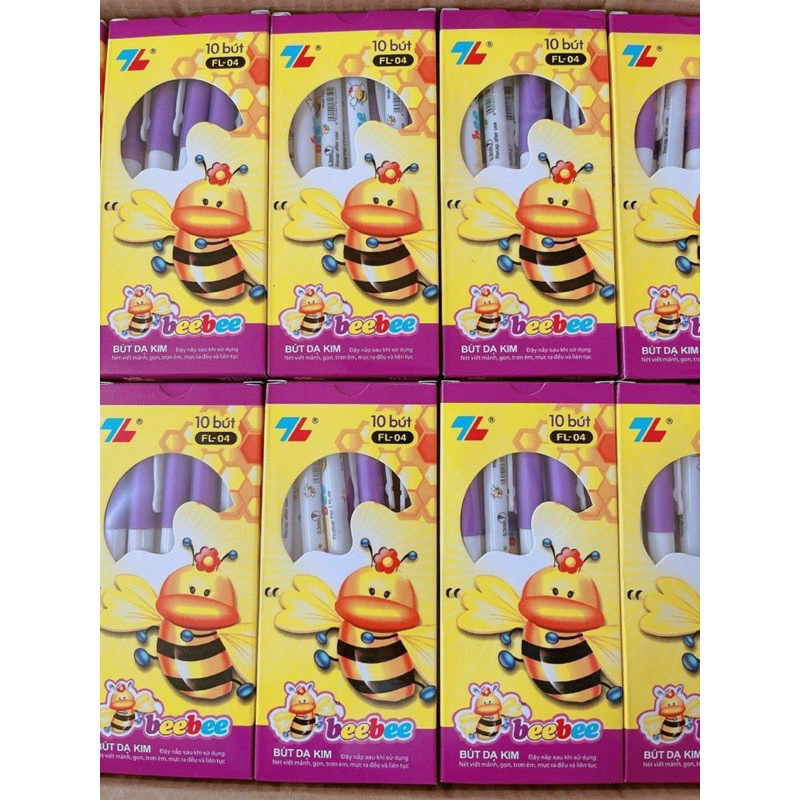 Hộp 10 bút dạ kim bee bee màu tím FL 04
