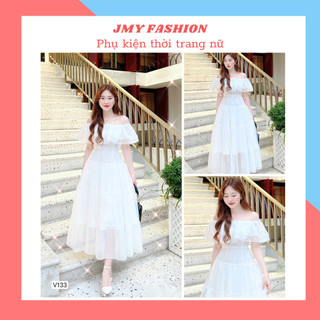 V133 váy trắng maxi bẹt vai sang chảnh, đi biển đi tiệc siêu xinh - (MC) Modish and Chic