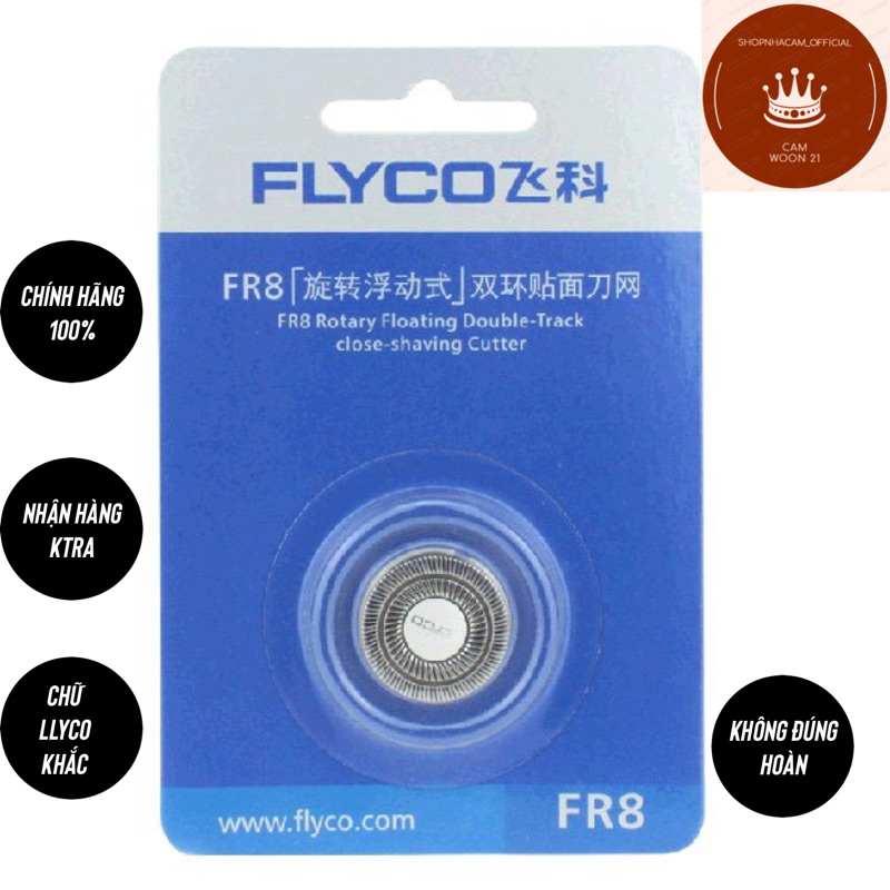 Lưỡi máy cạo râu FLYCO FR8 LOGO khắc trên lưỡi cực sắc tự mài