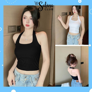 Áo croptop cổ yếm, áo kiểu cổ yếm hở lưng siêu xinh