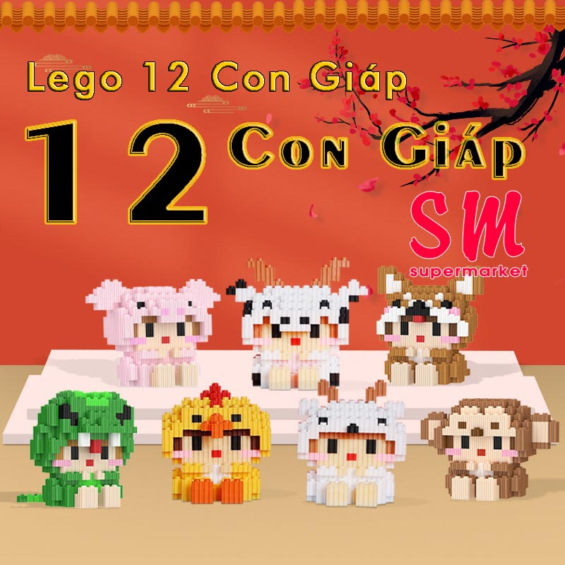 Combo Bộ Xếp Hình Lego 12 Con Giáp - Đồ Chơi Thông Minh