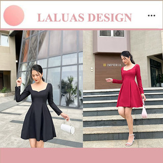 [Hàng thiết kế] Đầm dự tiệc bigsize sang trọng màu đỏ đô Laluas
