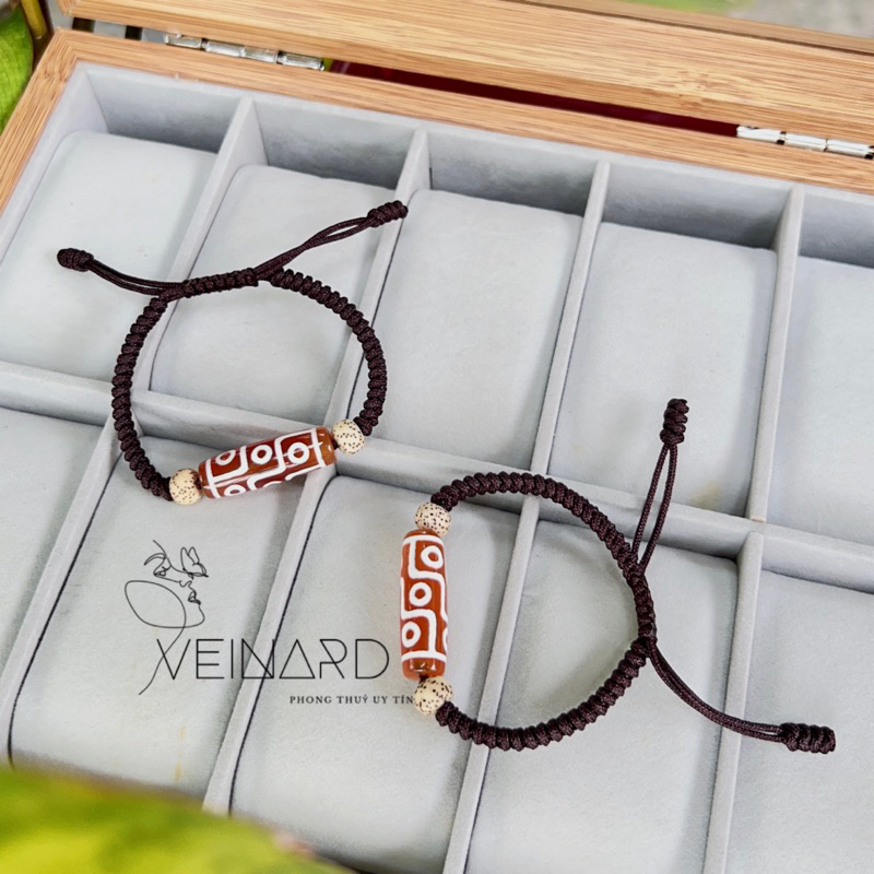 Vòng tay Dzi 9 mắt vòng tay tết dây
