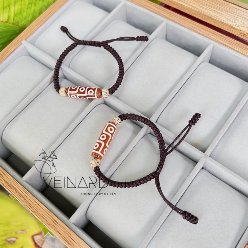 Vòng tay Dzi 9 mắt vòng tay tết dây