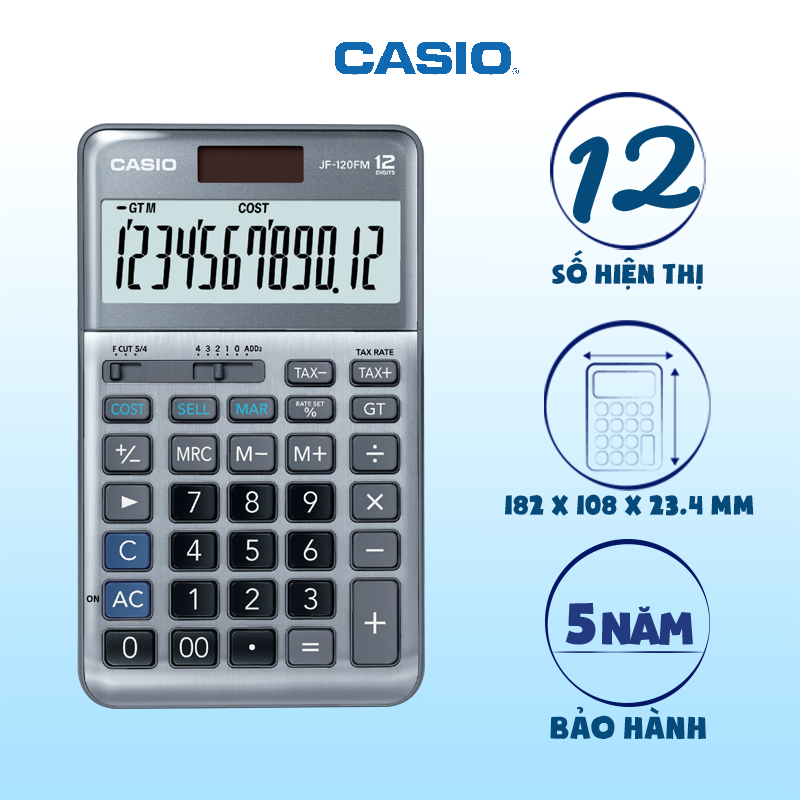 [BH 5 NĂM] Máy tính Casio JF-120FM (Tặng kèm giấy nhớ)