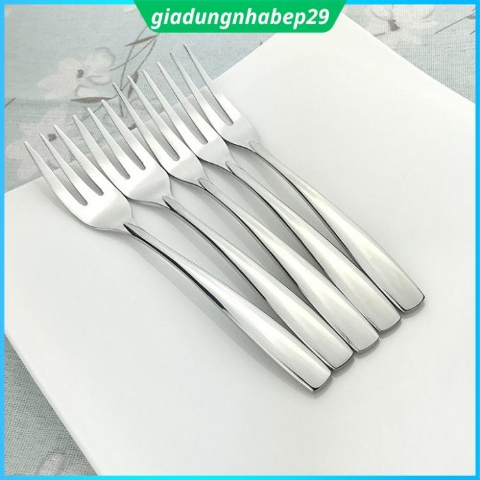 Dĩa ăn hoa quả, nĩa ăn trái cây, inox 430 sáng bóng, cán vuông dày bền đẹp