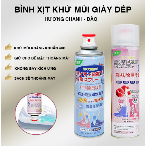 Bình Xịt Nano Khử Mùi Hôi Chân và Giày Công Nghệ Nano Bạc Làm Thơm Tất, Giày 360ml