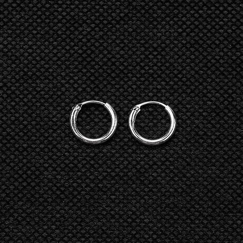 Khuyên tai Tròn Mảnh Trơn Unisex Bằng Thép Y Tế Không Rỉ An Toàn