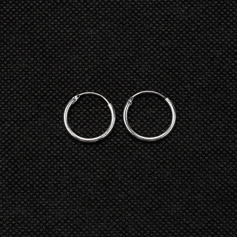 Khuyên tai Tròn Mảnh Trơn Unisex Bằng Thép Y Tế Không Rỉ An Toàn